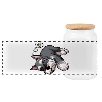 Schnauzer Riesenschnauzer Schnauzerbesitzer - Panorama Keksdose mit Holzdeckel - Weiß - Vorne