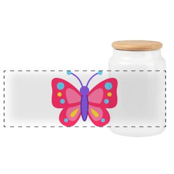 Rêve de papillon coloré - Boîte à biscuits avec couvercle en bois - blanc - Devant