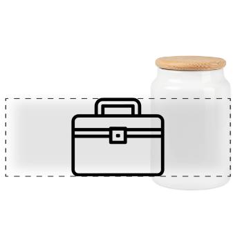 Toolbox - Panoramic Cookie Jar with Wooden Lid - white - Front
