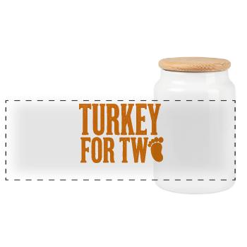 Une femme enceinte adore la Turquie pendant ses deux mois - Boîte à biscuits avec couvercle en bois - blanc - Devant