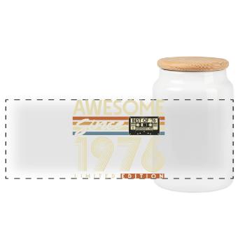 Cadeau vintage 50e anniversaire vintage rétro pour 50 ans vintage 1976 - Boîte à biscuits avec couvercle en bois - blanc - Devant
