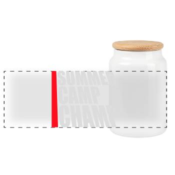 Summer Camp Champ Fun Kids Outdoor Adventure - Panoramic Cookie Jar with Wooden Lid - white - Front