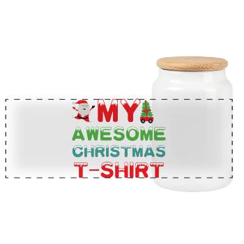 Awesome Christmas shirt - Panorama Keksdose mit Holzdeckel - Weiß - Vorne