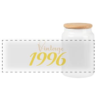 30 Years T-Shirt 1996 Minimalistisches Design - Panorama Keksdose mit Holzdeckel - Weiß - Vorne