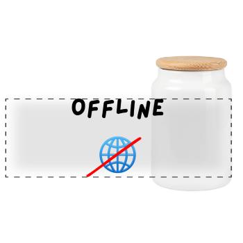 Offline - Panoramic Cookie Jar with Wooden Lid - white - Front