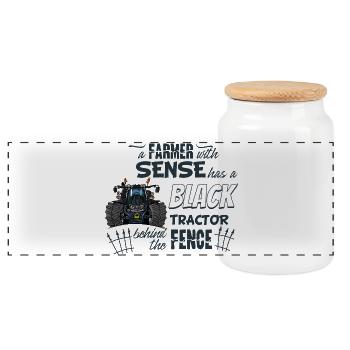 1396_A_Farmer_with_sense - Panoramic Cookie Jar with Wooden Lid - white - Front