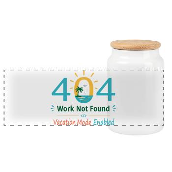 404 Work Not Found - Panoramic Cookie Jar with Wooden Lid - white - Front