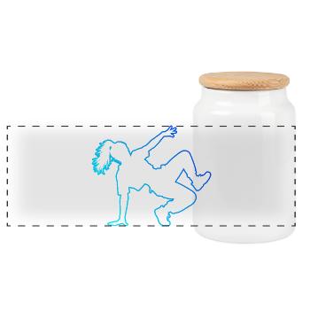 Idée de cadeau pour le danseur hip-hop avec le b-boying - Boîte à biscuits avec couvercle en bois - blanc - Devant