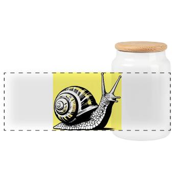 Escargot - Boîte à biscuits avec couvercle en bois - blanc - Devant