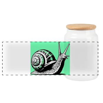 Escargot - Boîte à biscuits avec couvercle en bois - blanc - Devant