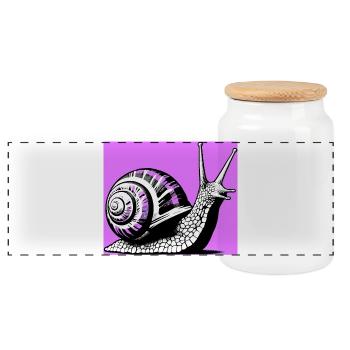 Escargot - Boîte à biscuits avec couvercle en bois - blanc - Devant