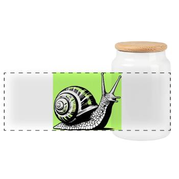 Escargot - Boîte à biscuits avec couvercle en bois - blanc - Devant
