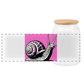 Escargot - Boîte à biscuits avec couvercle en bois - blanc - Devant