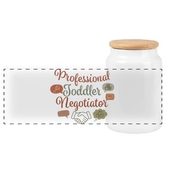 Négociateur professionnel pour tout-petits - Boîte à biscuits avec couvercle en bois - blanc - Devant