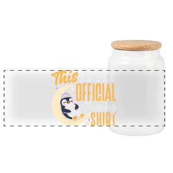 Pingouin mignon - Cadeau pour l’amoureux des manchots - Boîte à biscuits avec couvercle en bois - blanc - Devant