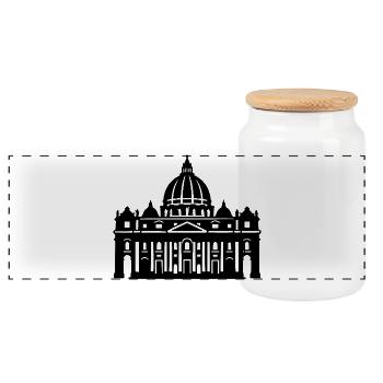 Basilique Saint-Pierre - Boîte à biscuits avec couvercle en bois - blanc - Devant