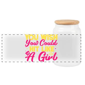 Fan de jeux d’argent que vous aimeriez toucher comme une fille au casino - Boîte à biscuits avec couvercle en bois - blanc - Devant