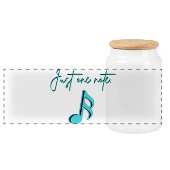 Musical notes. - Panoramic Cookie Jar with Wooden Lid - white - Front