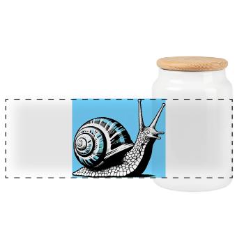 Escargot - Boîte à biscuits avec couvercle en bois - blanc - Devant