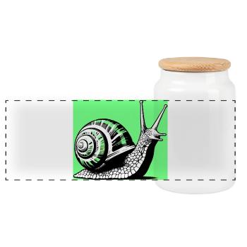 Escargot - Boîte à biscuits avec couvercle en bois - blanc - Devant