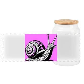 Escargot - Boîte à biscuits avec couvercle en bois - blanc - Devant