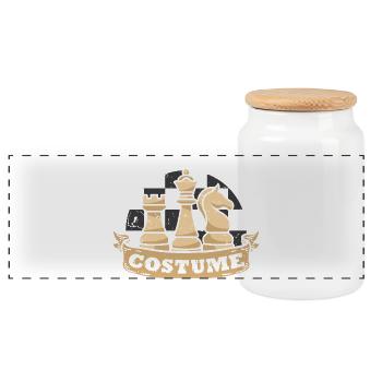 Échiquier des joueurs d’échecs - Boîte à biscuits avec couvercle en bois - blanc - Devant
