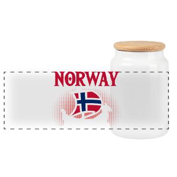 Vacances en Norvège dans les fjords de Norge Voyage en Scandinavie - Boîte à biscuits avec couvercle en bois - blanc - Devant