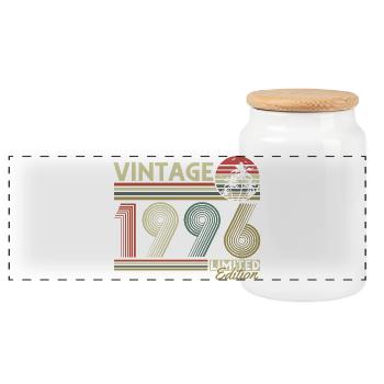 Millésime 1996 Vintage Cadeau d’anniversaire Rétro - Boîte à biscuits avec couvercle en bois - blanc - Devant