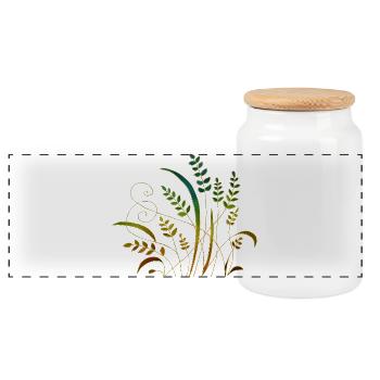 Fleur - Boîte à biscuits avec couvercle en bois - blanc - Devant