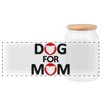 Hund für Mama mit Staffie im Herzkopf -043 - Panorama Keksdose mit Holzdeckel - Weiß - Vorne