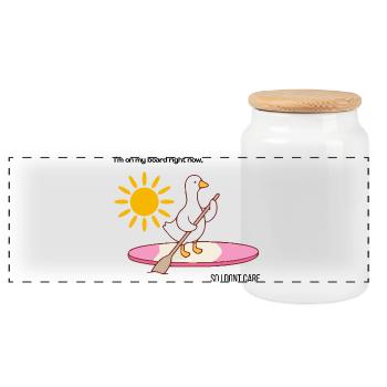 Canard au paddle debout - Boîte à biscuits avec couvercle en bois - blanc - Devant