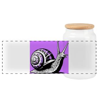 Escargot - Boîte à biscuits avec couvercle en bois - blanc - Devant