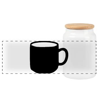 Tasse Geschenk  - Panorama Keksdose mit Holzdeckel - Weiß - Vorne