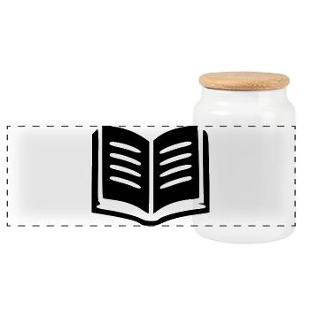 Buch Bücher lesen - Panorama Keksdose mit Holzdeckel - Weiß - Vorne
