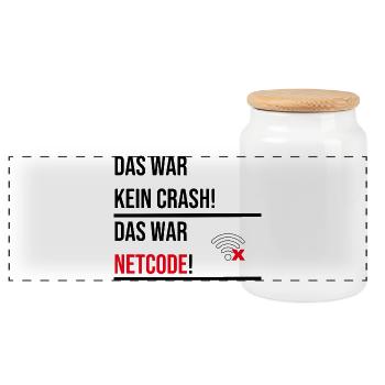 Das war kein Crash das war netcode V2 - Panorama Keksdose mit Holzdeckel - Weiß - Vorne