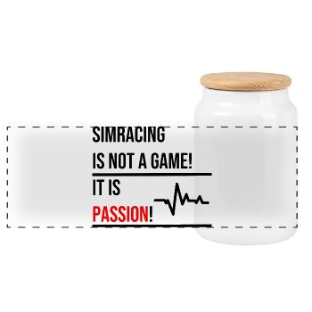 Simracing is not a Game - Panorama Keksdose mit Holzdeckel - Weiß - Vorne