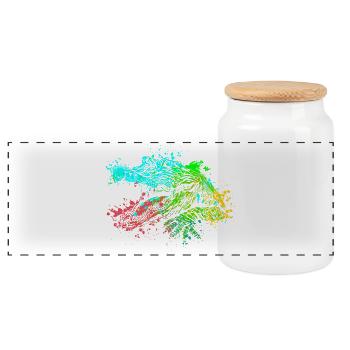 Art éclaboussé Crocodile sauvage - Boîte à biscuits avec couvercle en bois - blanc - Devant