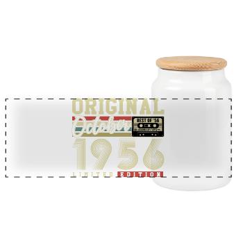 Original octobre 1956 – 70e anniversaire Rétro - Boîte à biscuits avec couvercle en bois - blanc - Devant