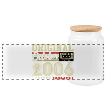 Original octobre 2006 – 20e anniversaire Rétro - Boîte à biscuits avec couvercle en bois - blanc - Devant