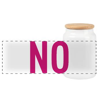 NO – Pink Typography Statement - Panoramic Cookie Jar with Wooden Lid - white - Front