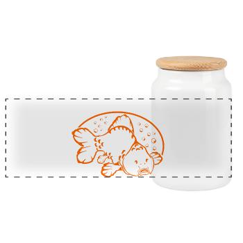 Fische_angeln_002_carp_fishing - Panoramic Cookie Jar with Wooden Lid - white - Front