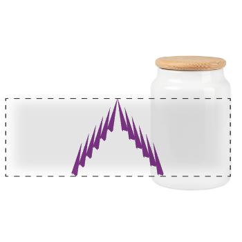 Purple Peak Geomuster - Panorama Keksdose mit Holzdeckel - Weiß - Vorne