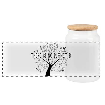 There is No Planet B - Earth Day - Panorama Keksdose mit Holzdeckel - Weiß - Vorne