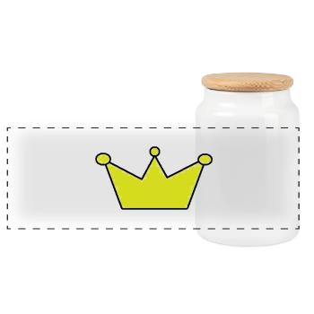 couronne - Boîte à biscuits avec couvercle en bois - blanc - Devant