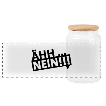 ähh … nein!!! (dh) - Panorama Keksdose mit Holzdeckel - Weiß - Vorne
