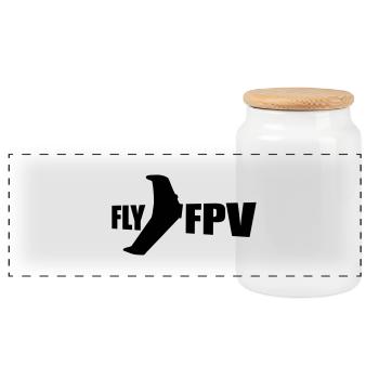 fly fpv - Panorama Keksdose mit Holzdeckel - Weiß - Vorne