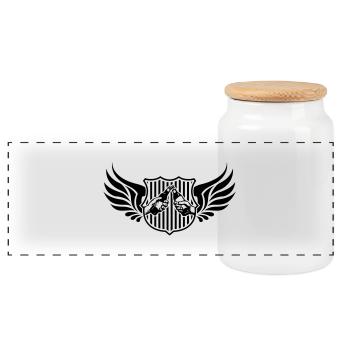Drinking Team Logo - Panorama Keksdose mit Holzdeckel - Weiß - Vorne