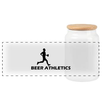 beer athletics - Panorama Keksdose mit Holzdeckel - Weiß - Vorne