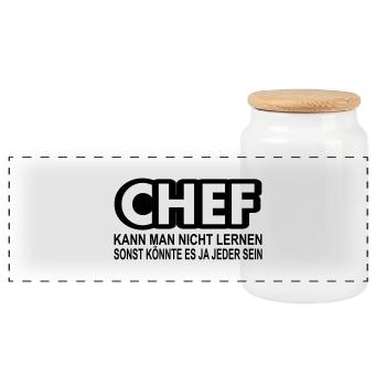 chef - Panorama Keksdose mit Holzdeckel - Weiß - Vorne