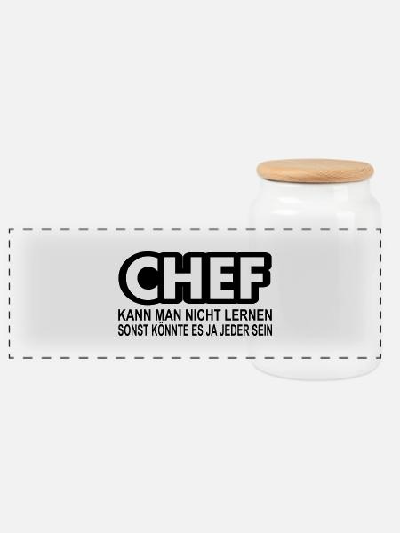 chef - Panorama Keksdose mit Holzdeckel - Weiß